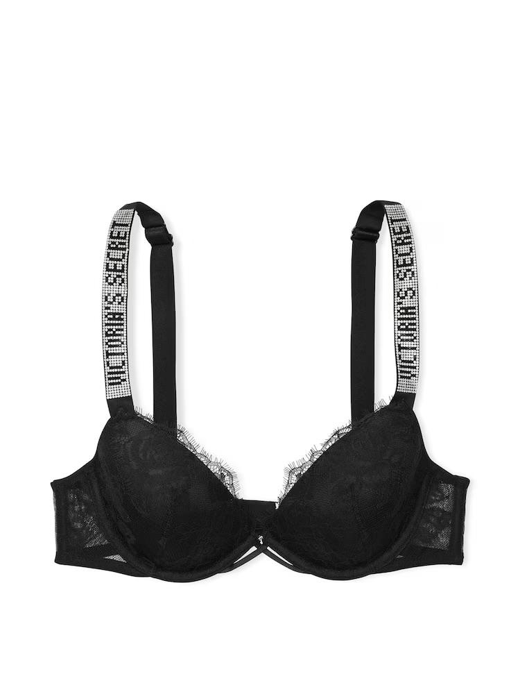 Black Monogram Push Up Shine Strap Set | Victoria's Secret