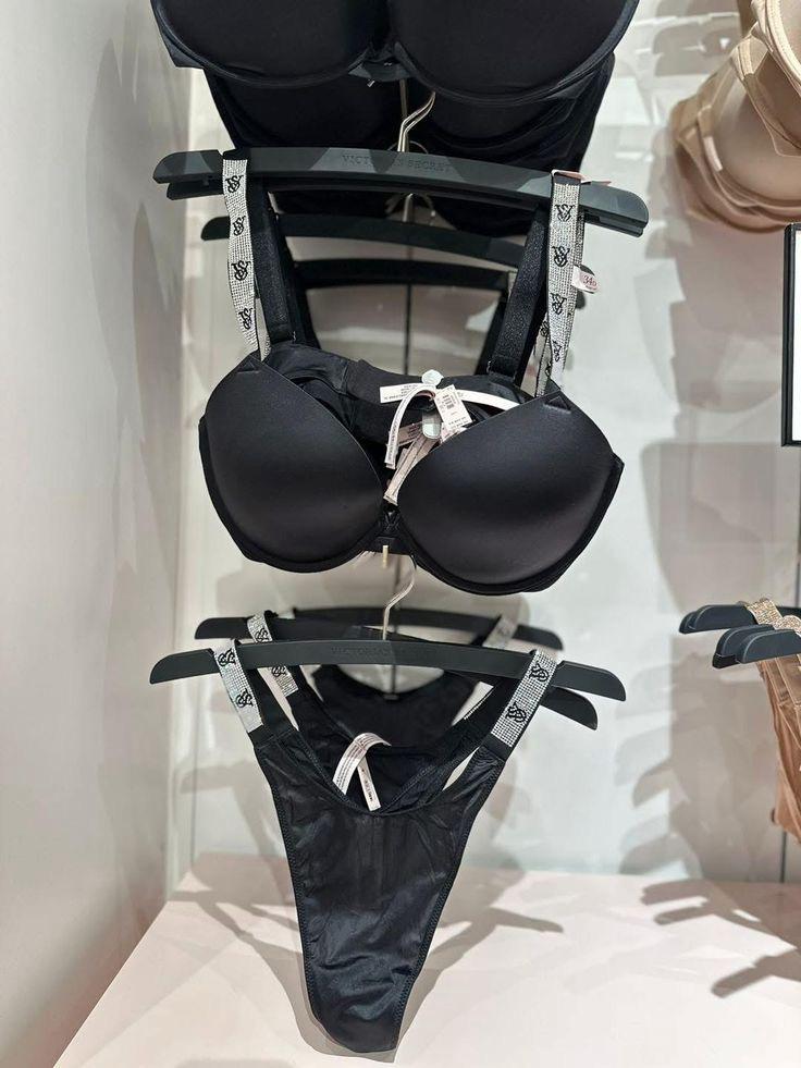 Shine Strap Push-Up Set - Black | Victoria's Secret