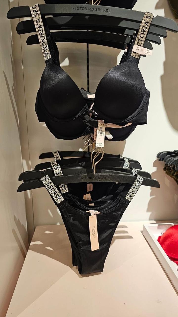 Shine Strap Push-Up Set - Black | Victoria's Secret